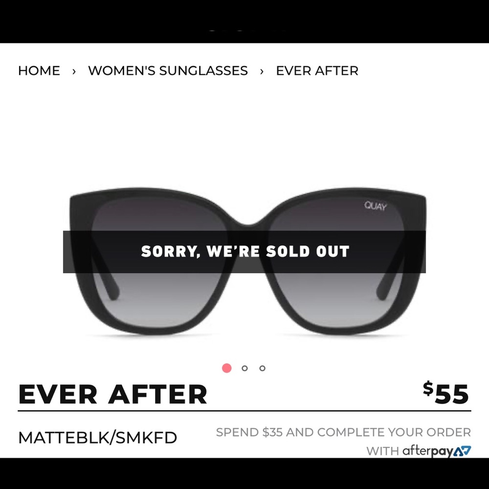 Quay ever after brand new matte black